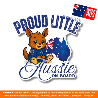 Proud Little Aussie on Board UV Vinyl Bumper Sticker