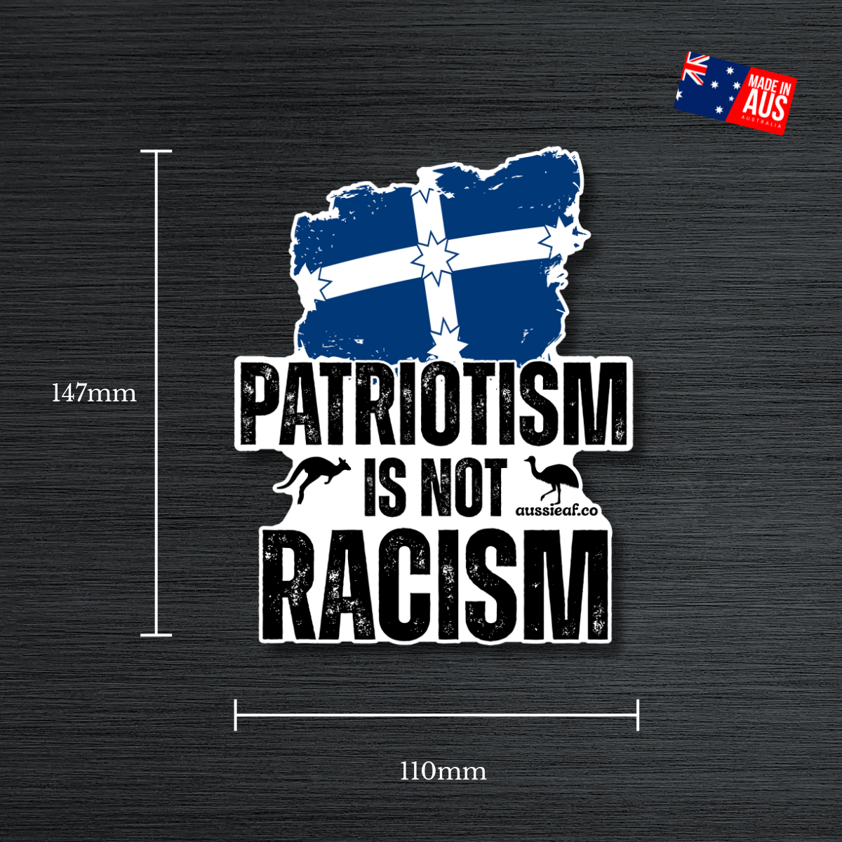Eureka Flag "Patriotism Is Not Racism" UV Vinyl Bumper Sticker [Limited Edition]
