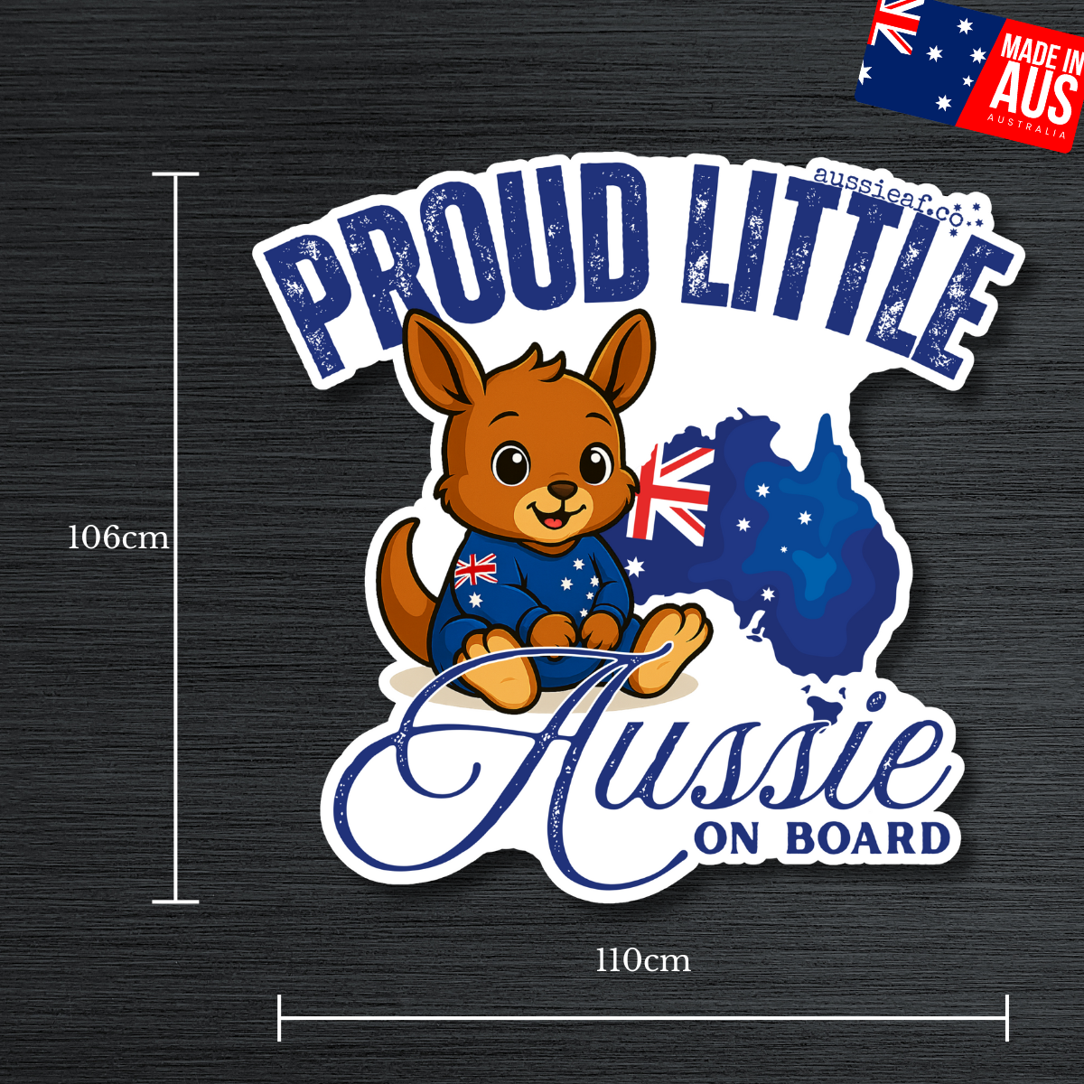 Proud Little Aussie on Board UV Vinyl Bumper Sticker