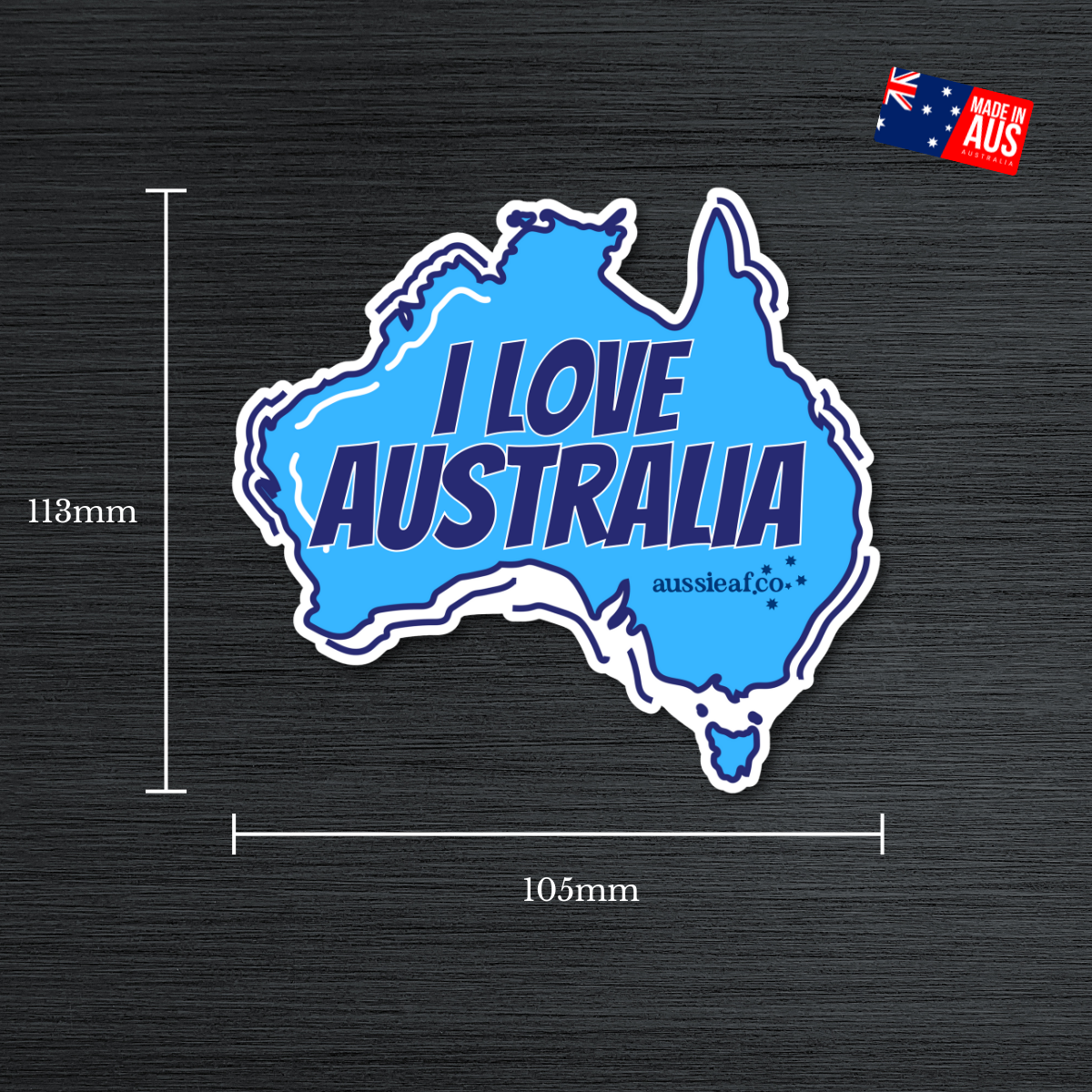 I Love Australia Map UV Vinyl Bumper Sticker [Limited Edition]